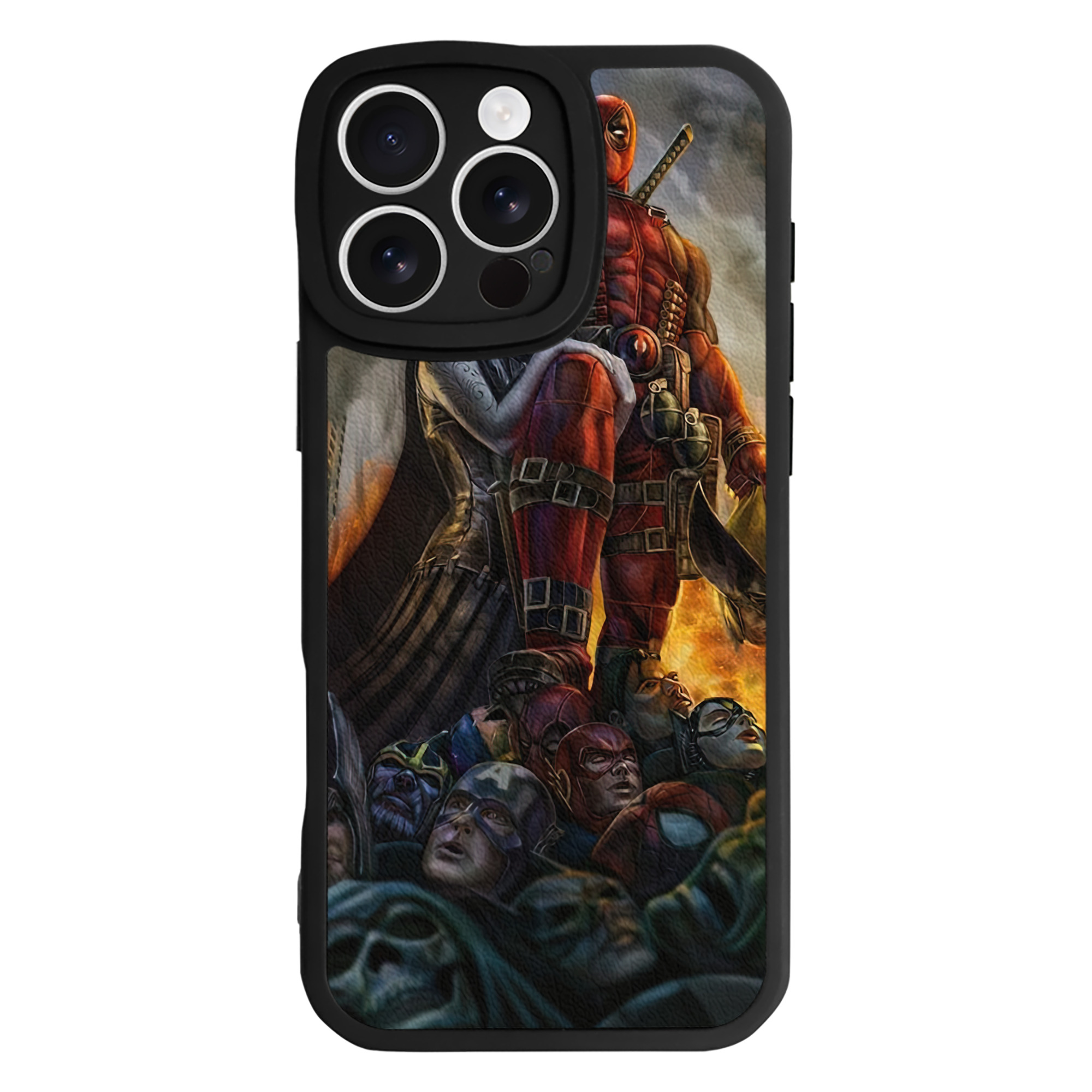 （画像用） Deadpool デッドプール 【iPhone 16シリーズ対応】シリコンスマホケース（レザー調） 材質：シリコン